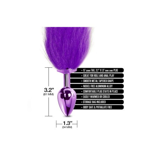 Nixie Metal Butt Plug With Ombre Tail Purple