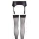 NOXQSE Wet Look Suspender Belt And Stockings