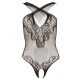 NOXQSE Lace Body Suit With Open Crotch