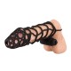 Black Velvet Soft Touch Penis Cage Sleeve And Vibe