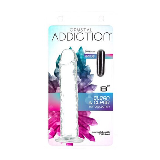 Crystal Addiction 8 Inch Clear Dildo