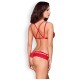 Obsessive Red Lace Bra And GString