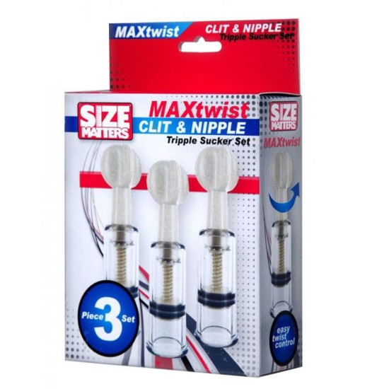 Size Matters Max Twist Clit and Nipple Triple Sucker Set