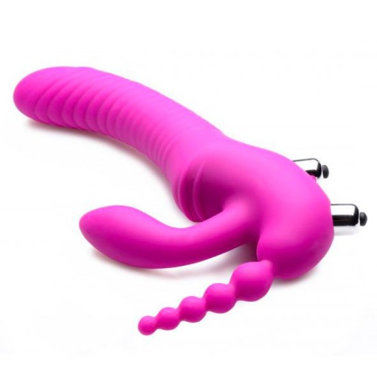 XR Regal Rider Vibrating Silicone Strapless Strap On Triple G Di