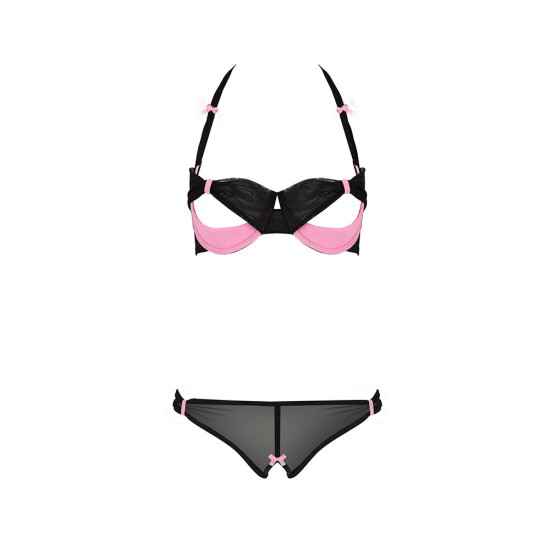 Passion Praline Black And Pink Bra Set