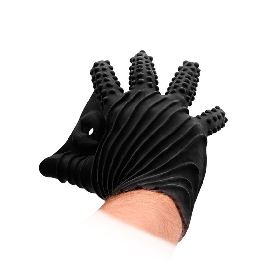 Fist It Black Textured Masturbation Glove