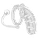 Man Cage 11  Male 4.5 Inch Clear Chastity Cage With Anal Plug