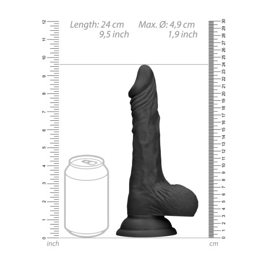 RealRock 9 Inch Dong With Testicles Black