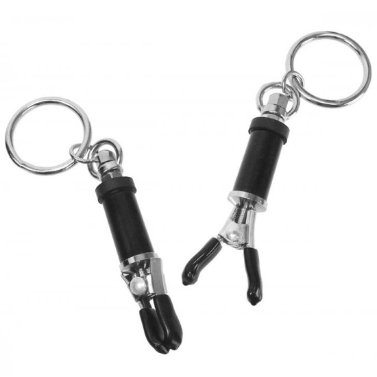 Master Series Bondage Ring Barrel Nipple Clamps