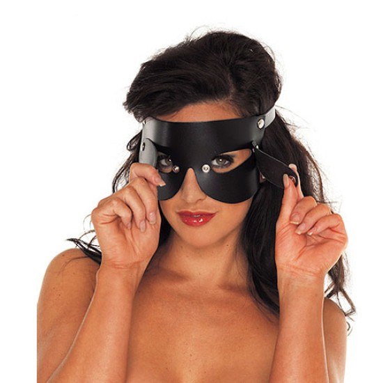 Leather Blindfold With Detachable Blinkers